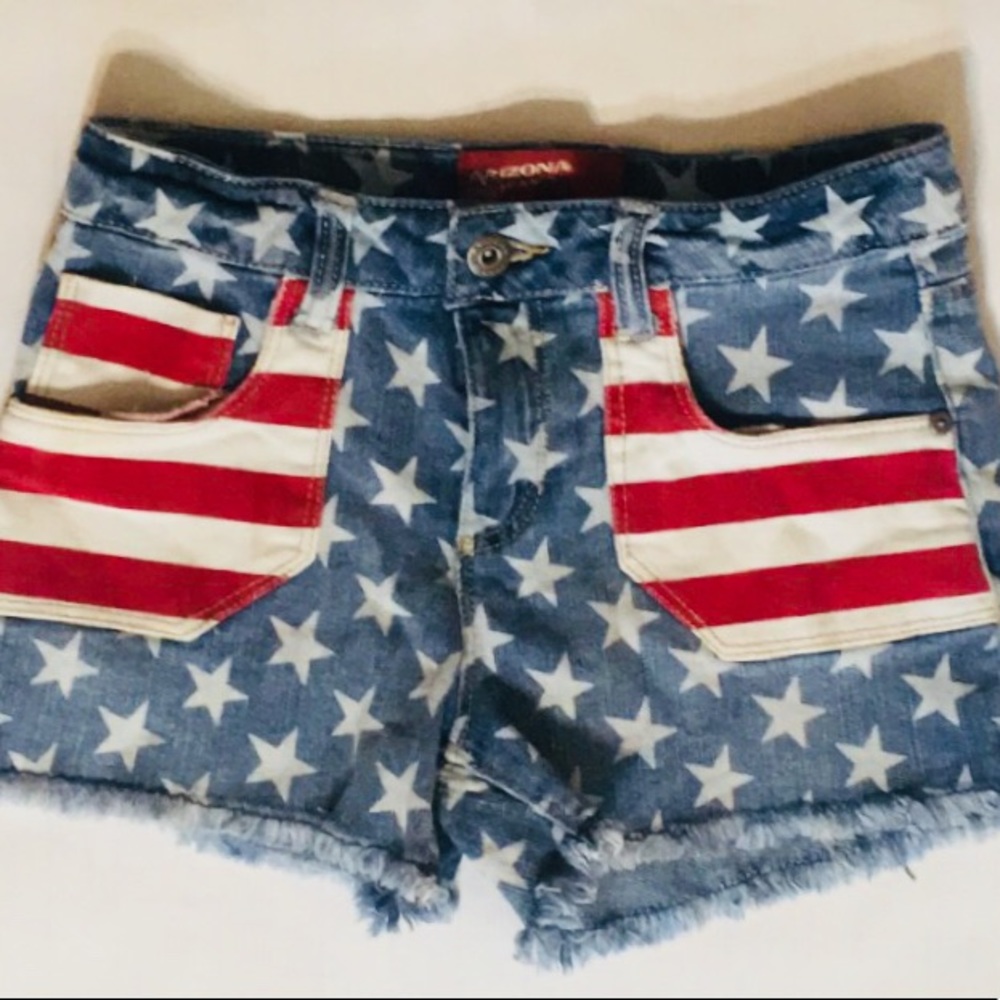 Girls Arizona Jean Co. American Flag Shorts sz 14